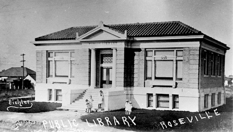 Roseville's Carnagie Public Library in 1912